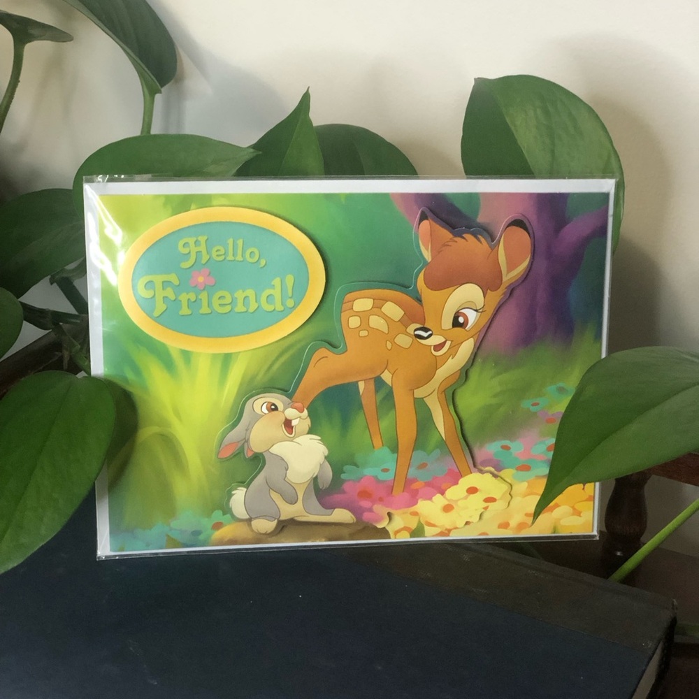2007 Disney Bambi and Thumper Hello Friend Storybook Greeting Card